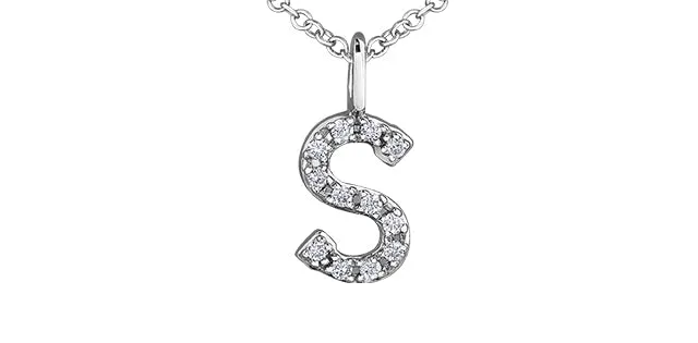 0.05TW - 0.10TW Diamonds Initial Necklace in 10K Yellow/White Gold (A - Z)