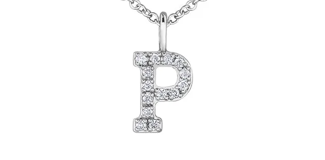 0.05TW - 0.10TW Diamonds Initial Necklace in 10K Yellow/White Gold (A - Z)