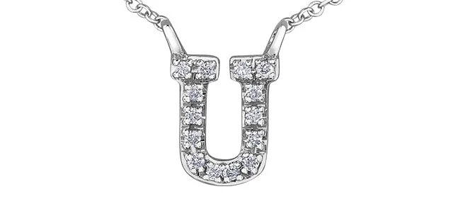0.05TW - 0.10TW Diamonds Initial Necklace in 10K Yellow/White Gold (A - Z)