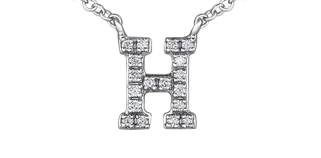 0.05TW - 0.10TW Diamonds Initial Necklace in 10K Yellow/White Gold (A - Z)