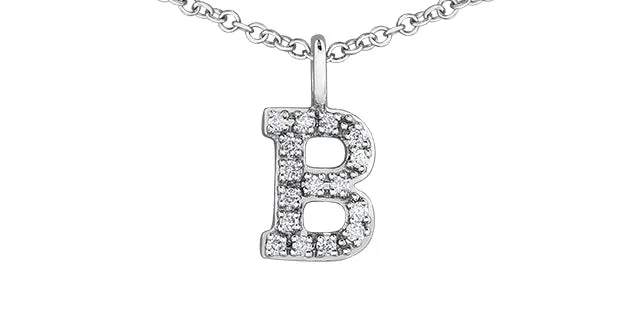 0.05TW - 0.10TW Diamonds Initial Necklace in 10K Yellow/White Gold (A - Z)