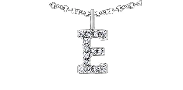 0.05TW - 0.10TW Diamonds Initial Necklace in 10K Yellow/White Gold (A - Z)