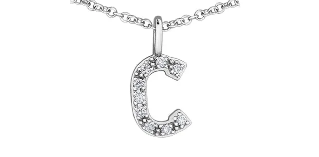 0.05TW - 0.10TW Diamonds Initial Necklace in 10K Yellow/White Gold (A - Z)