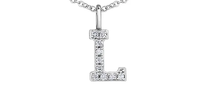 0.05TW - 0.10TW Diamonds Initial Necklace in 10K Yellow/White Gold (A - Z)