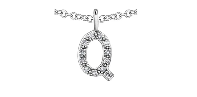 0.05TW - 0.10TW Diamonds Initial Necklace in 10K Yellow/White Gold (A - Z)