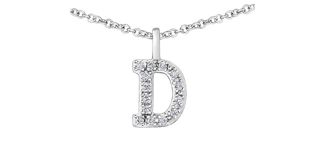 0.05TW - 0.10TW Diamonds Initial Necklace in 10K Yellow/White Gold (A - Z)