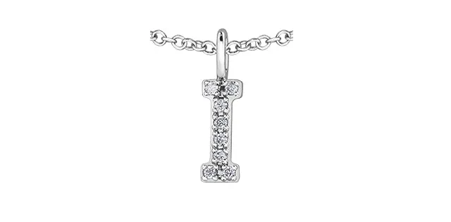 0.05TW - 0.10TW Diamonds Initial Necklace in 10K Yellow/White Gold (A - Z)