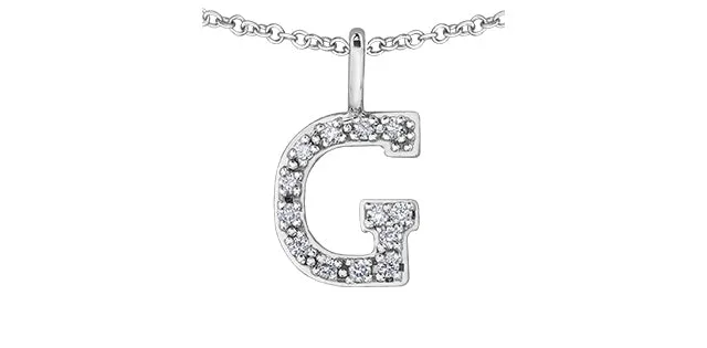 0.05TW - 0.10TW Diamonds Initial Necklace in 10K Yellow/White Gold (A - Z)
