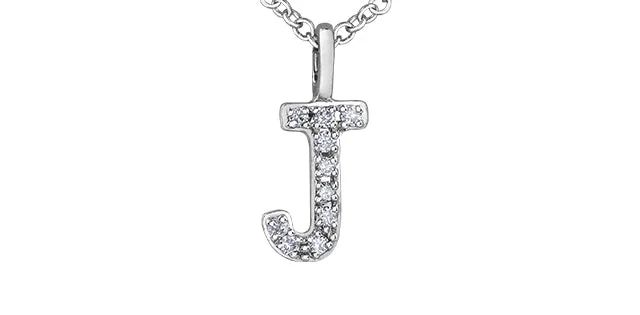 0.05TW - 0.10TW Diamonds Initial Necklace in 10K Yellow/White Gold (A - Z)