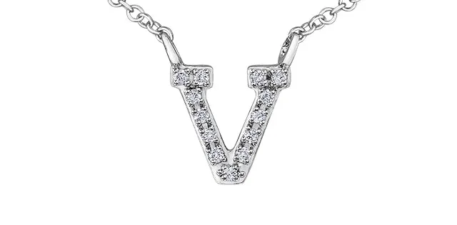 0.05TW - 0.10TW Diamonds Initial Necklace in 10K Yellow/White Gold (A - Z)