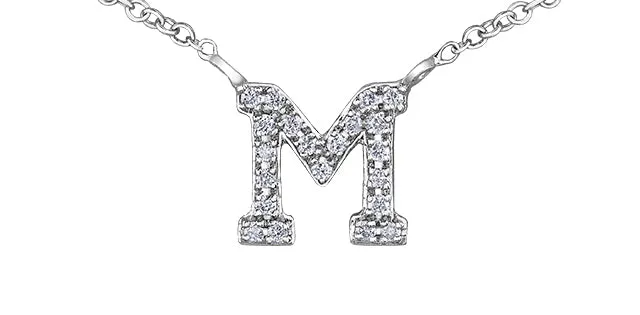 0.05TW - 0.10TW Diamonds Initial Necklace in 10K Yellow/White Gold (A - Z)