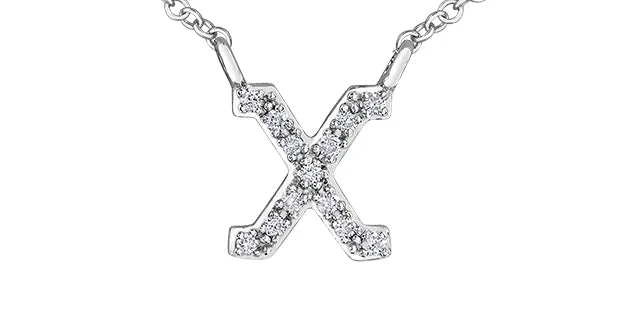 0.05TW - 0.10TW Diamonds Initial Necklace in 10K Yellow/White Gold (A - Z)