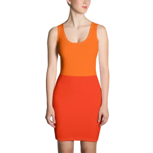 #0a704c00 - Orange Maraschino Cherry Frost - ALTINO Fitted Dress