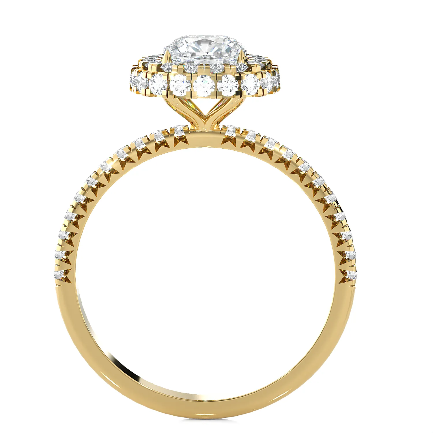 1 5/8 ctw Round Lab Grown Diamond Halo Engagement Ring