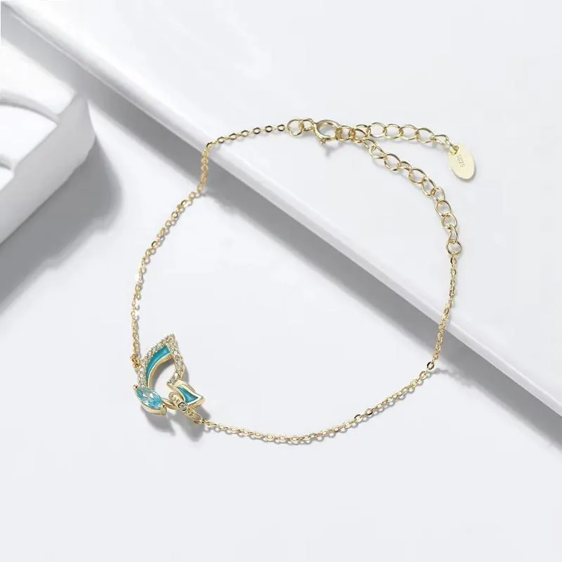 14K Gold 925 Sterling Silver Butterfly Bracelet Chain Bracelet for Women