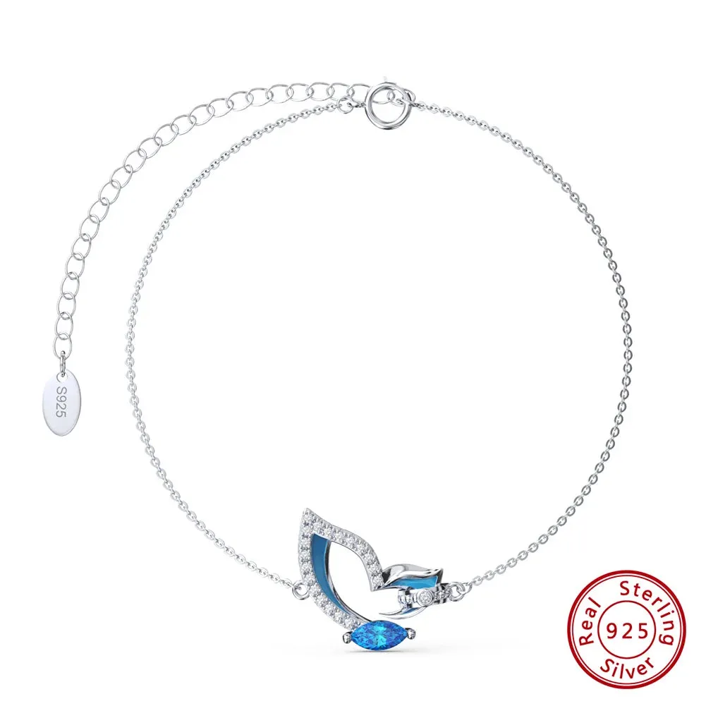 14K Gold 925 Sterling Silver Butterfly Bracelet Chain Bracelet for Women