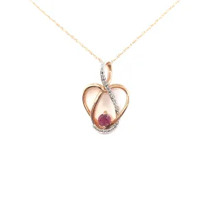 14K Rose Gold Heart Pendant