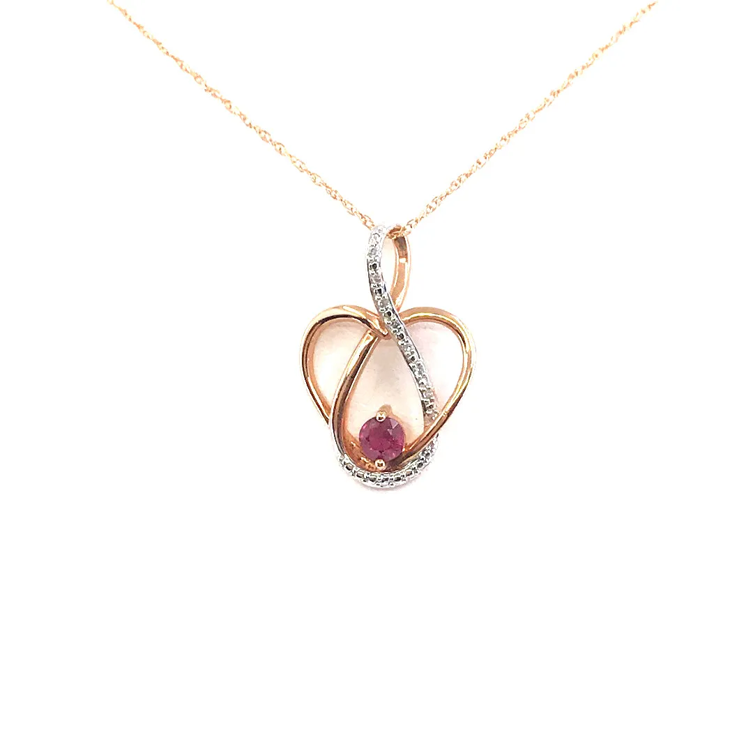 14K Rose Gold Heart Pendant