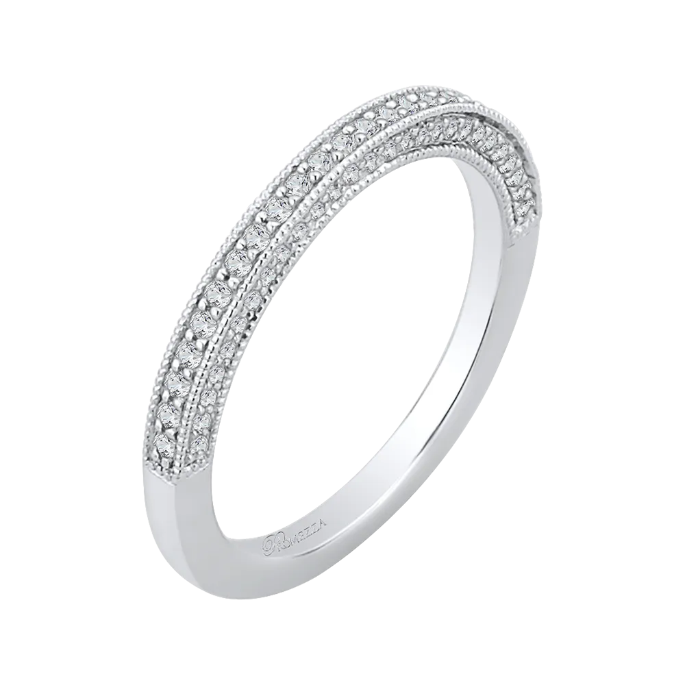 14K White Gold Round Diamond Half Eternity Wedding Band
