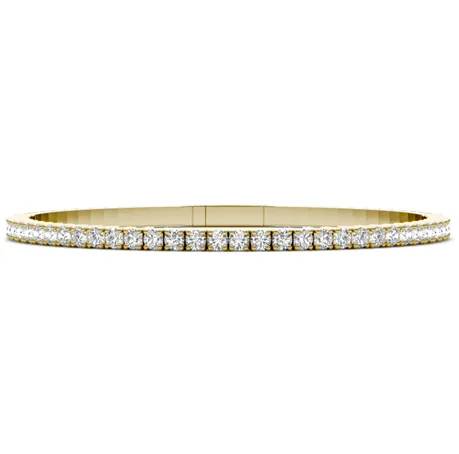 14k Yellow Gold 3.07Ct Diamond Bracelet flexible with 81 Diamonds