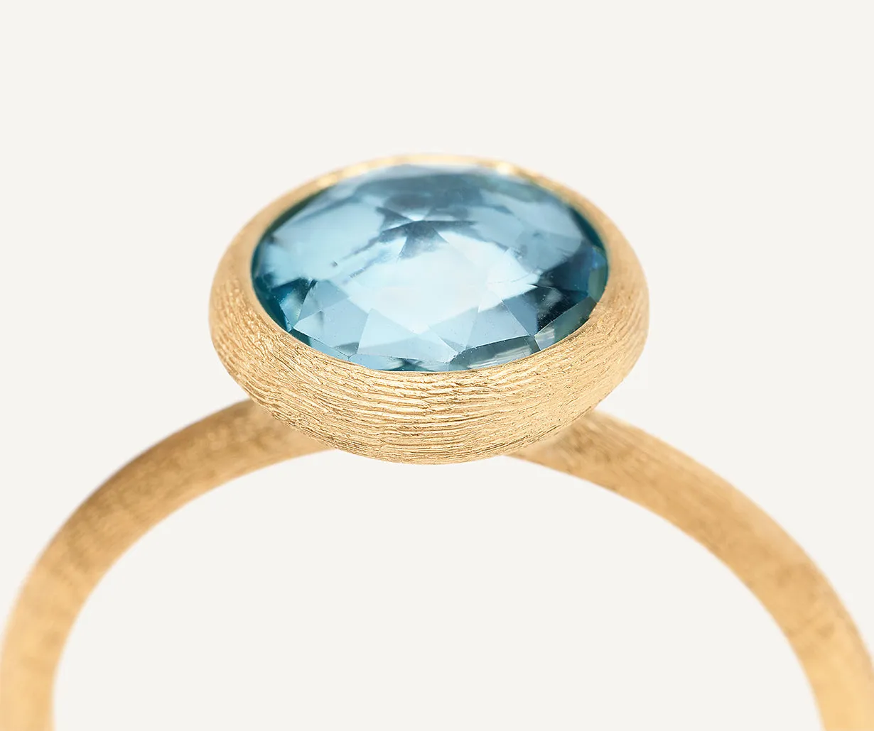 18K Yellow Gold Blue Topaz Stackable Ring