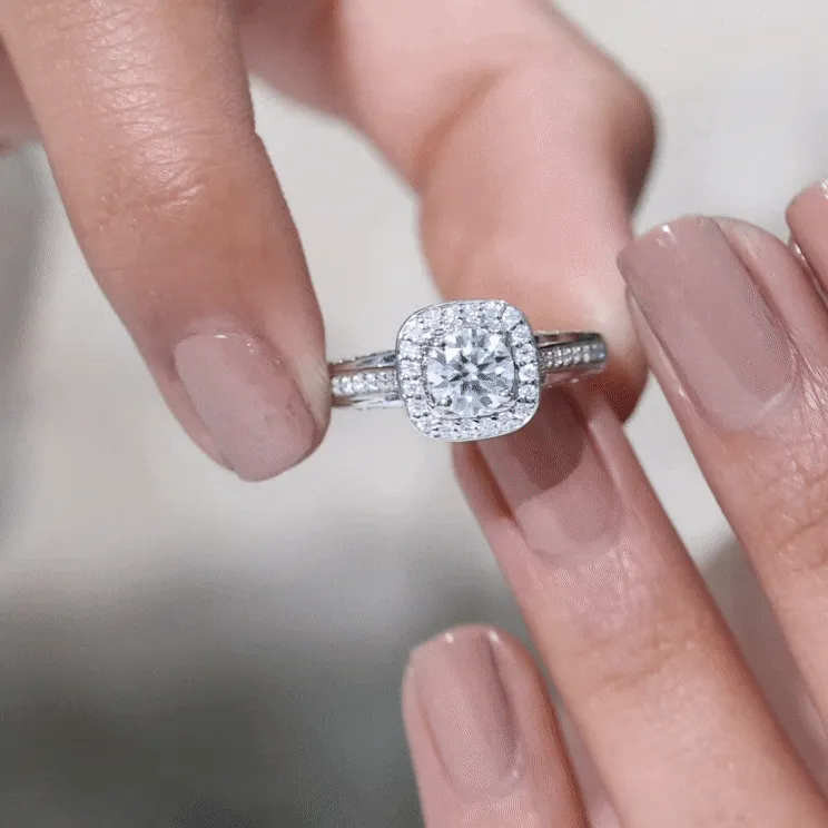2.25 CT Classic Moissanite Engagement Ring with Accent