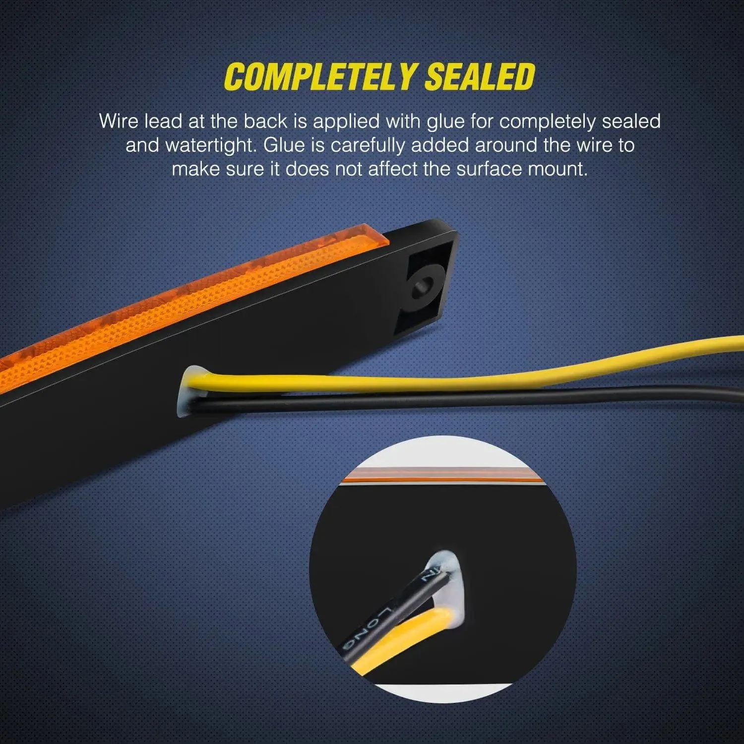 3.8 Inch 6 LEDs Amber Side Marker Lights (10 Pcs)