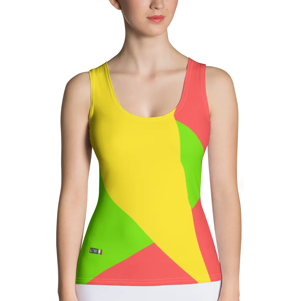 #463d0fb0 - Grapefruit Lime Pineapple - ALTINO Fitted Tank Top
