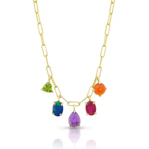 5 Stone Gemfetti Necklace