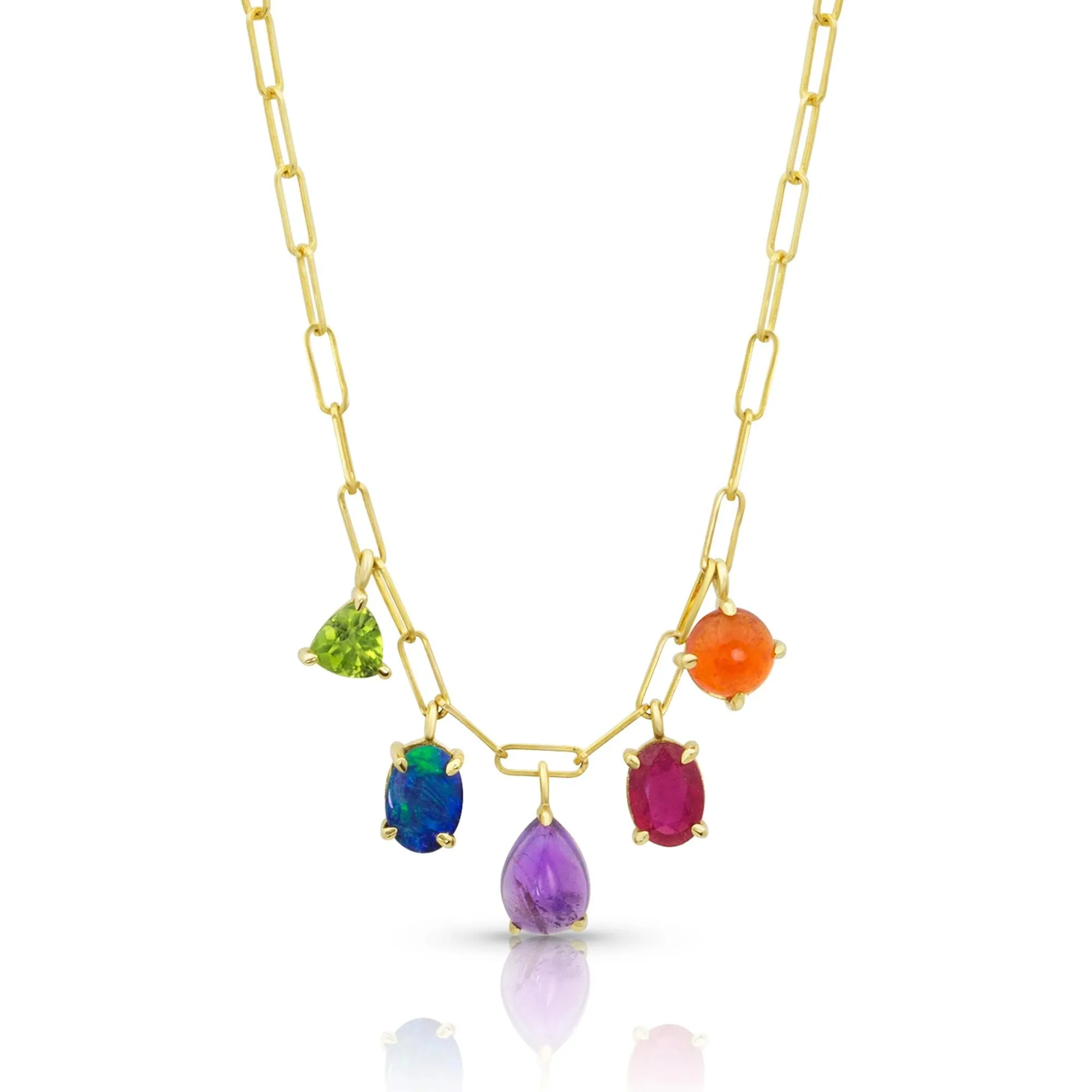 5 Stone Gemfetti Necklace