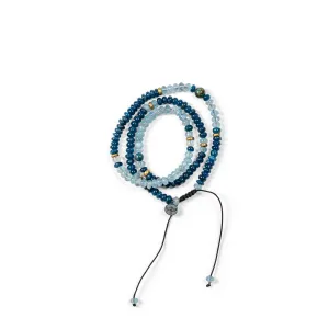 Apatite, Turquoise, Aquamarine   Chrysocolla Wrap Bracelet