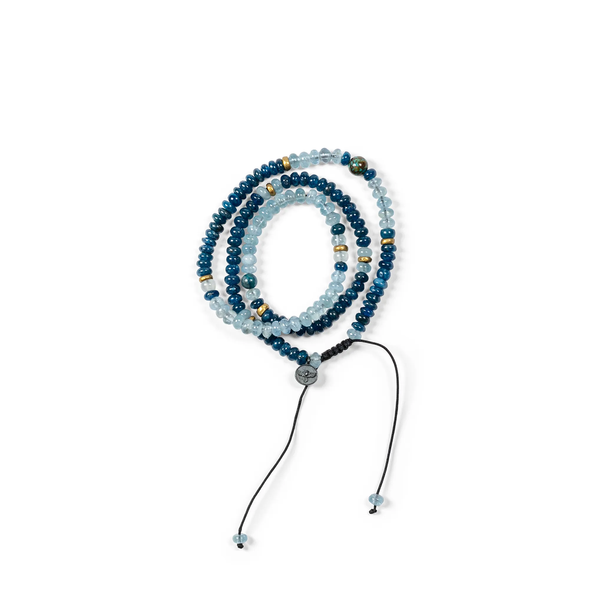 Apatite, Turquoise, Aquamarine   Chrysocolla Wrap Bracelet