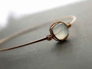 Aquamarine Bezel Wrapped Bangle