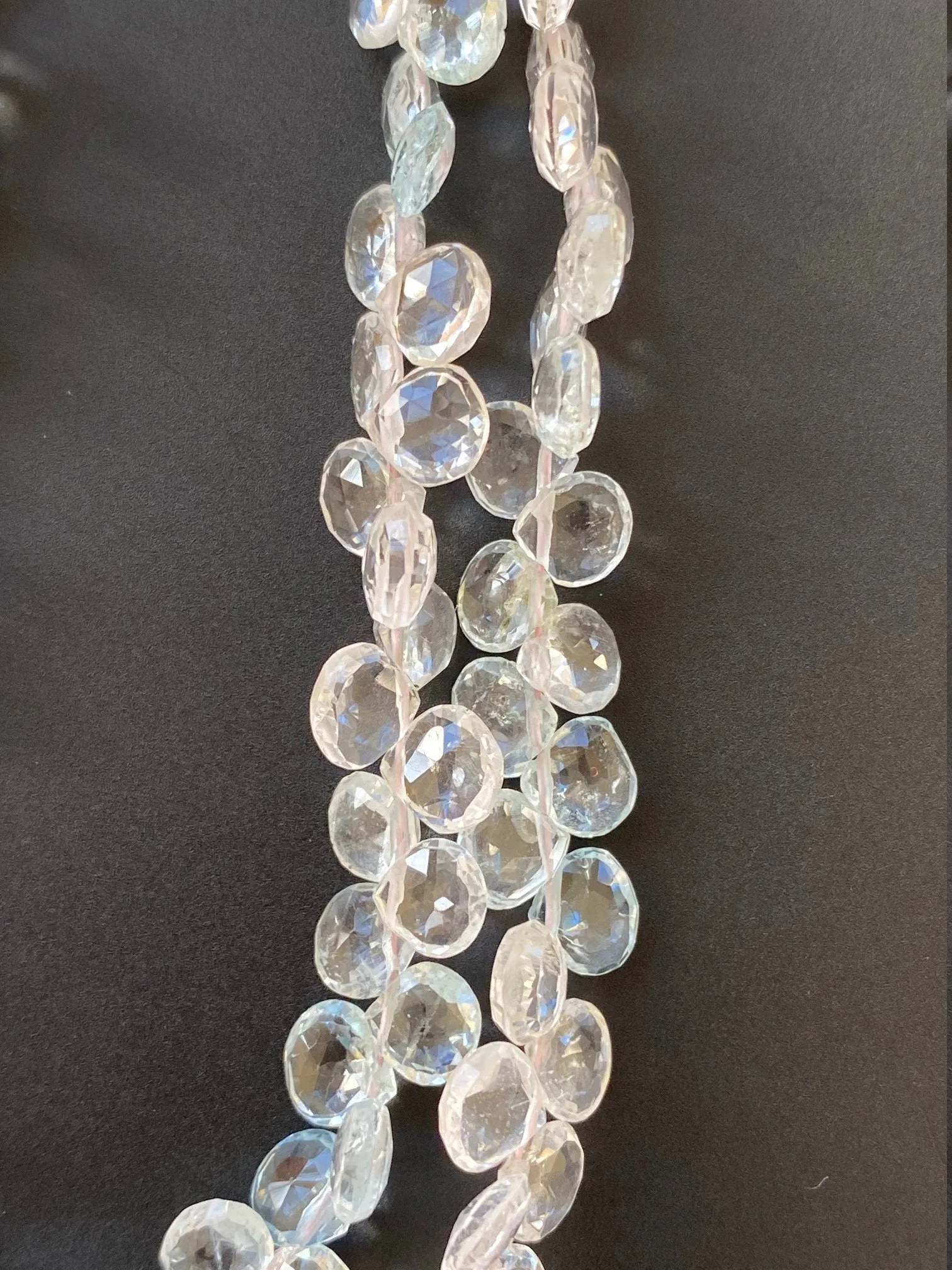 Aquamarine, Natural Heart Shape Aquamarine gemstones, Multi Color, Faceted Heart Shape Gemstones. Light Multi color Aquamarine.