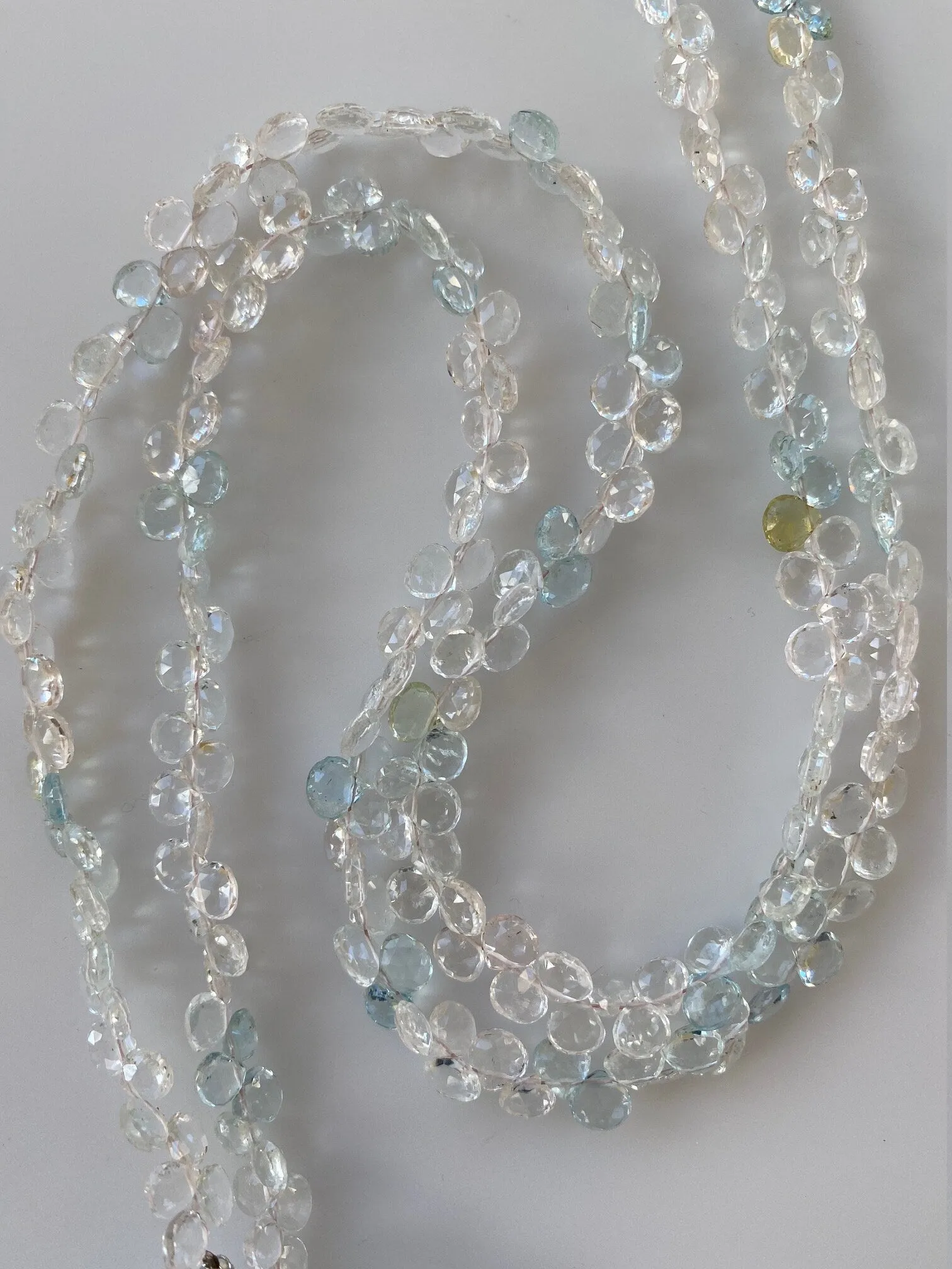 Aquamarine, Natural Heart Shape Aquamarine gemstones, Multi Color, Faceted Heart Shape Gemstones. Light Multi color Aquamarine.