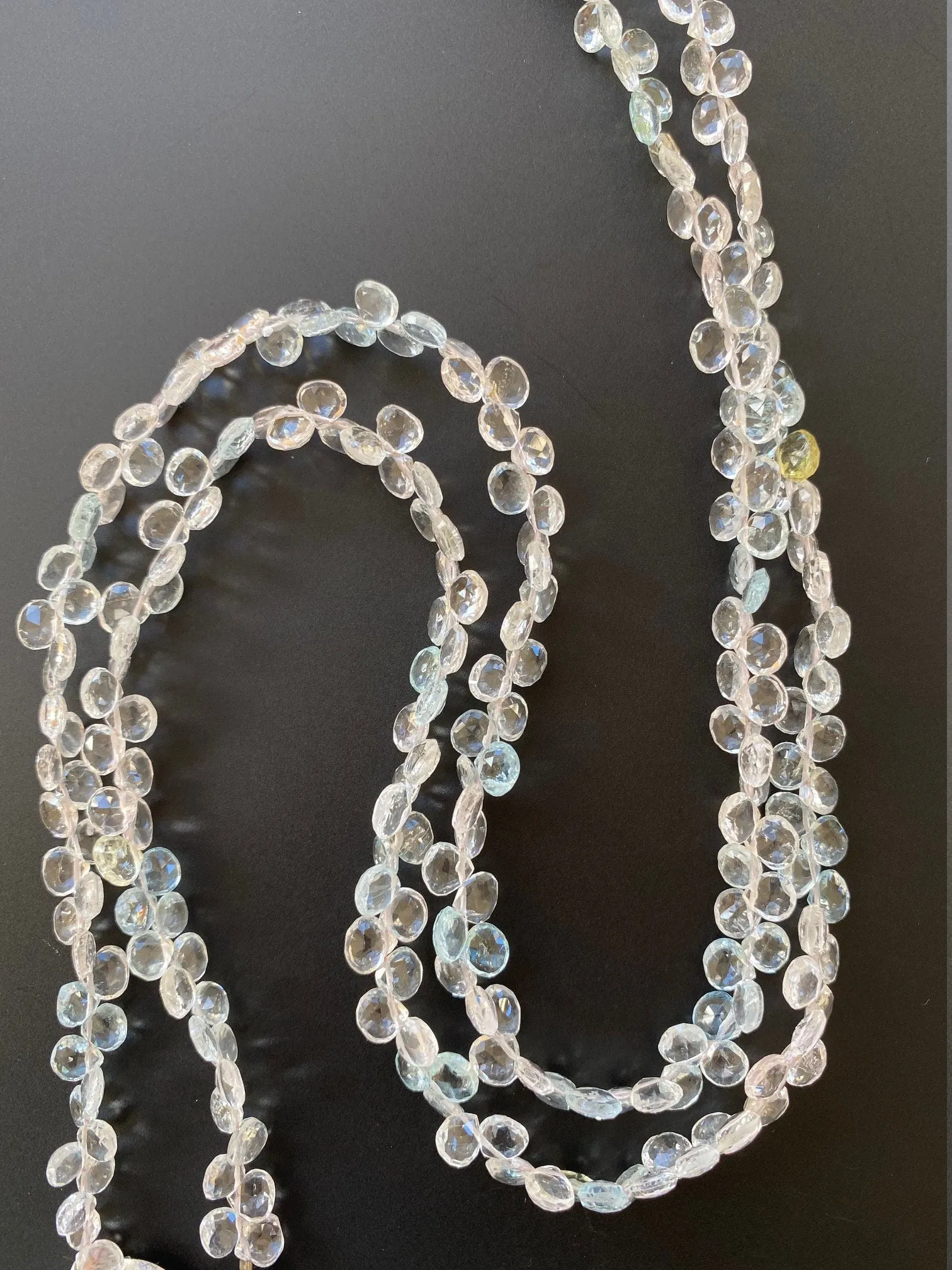 Aquamarine, Natural Heart Shape Aquamarine gemstones, Multi Color, Faceted Heart Shape Gemstones. Light Multi color Aquamarine.