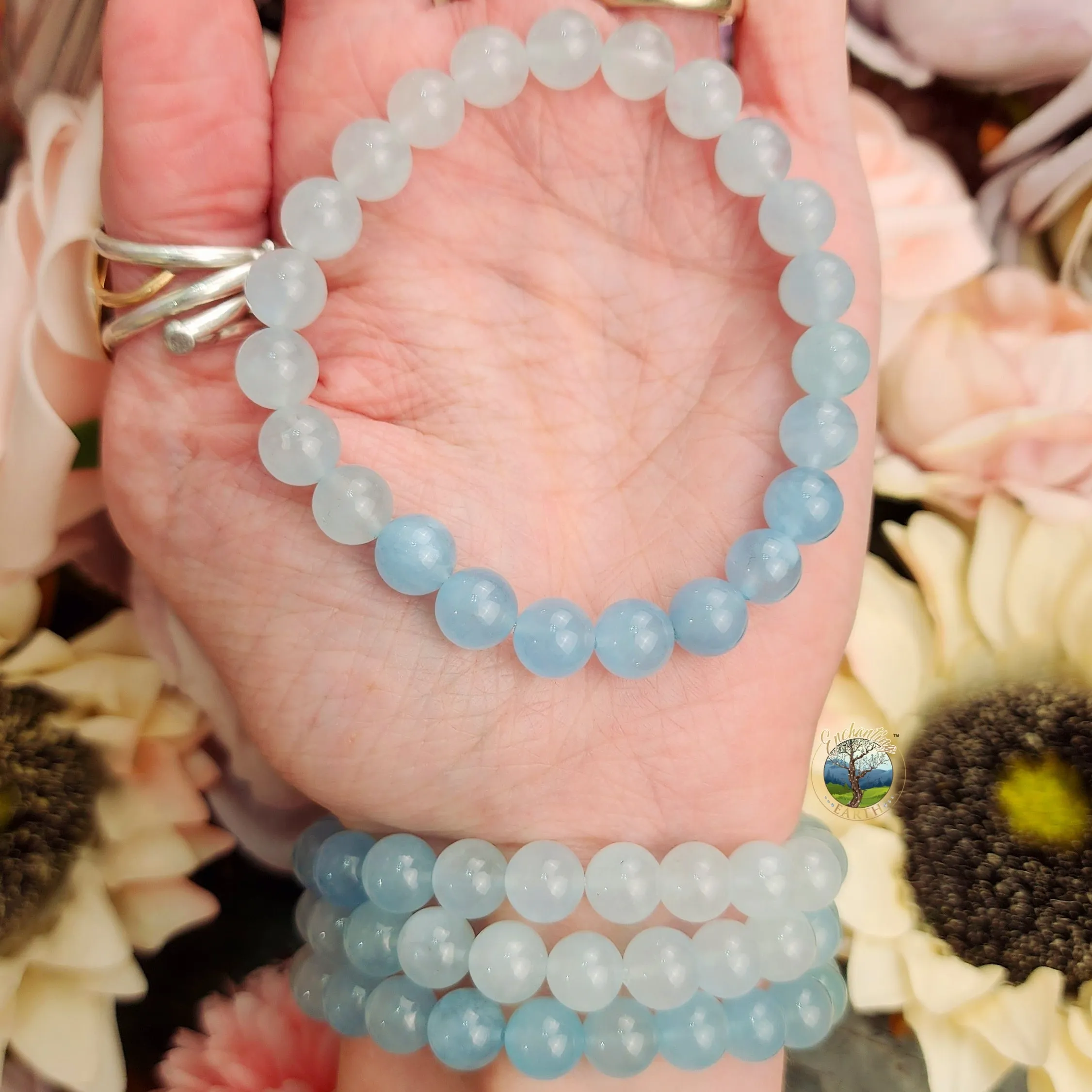 Aquamarine Waterfall Bracelet (AA Grade) for Calm Communication