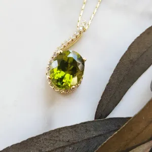 Arizona Peridot Gold Jewelry Sleek Peridot Pendant