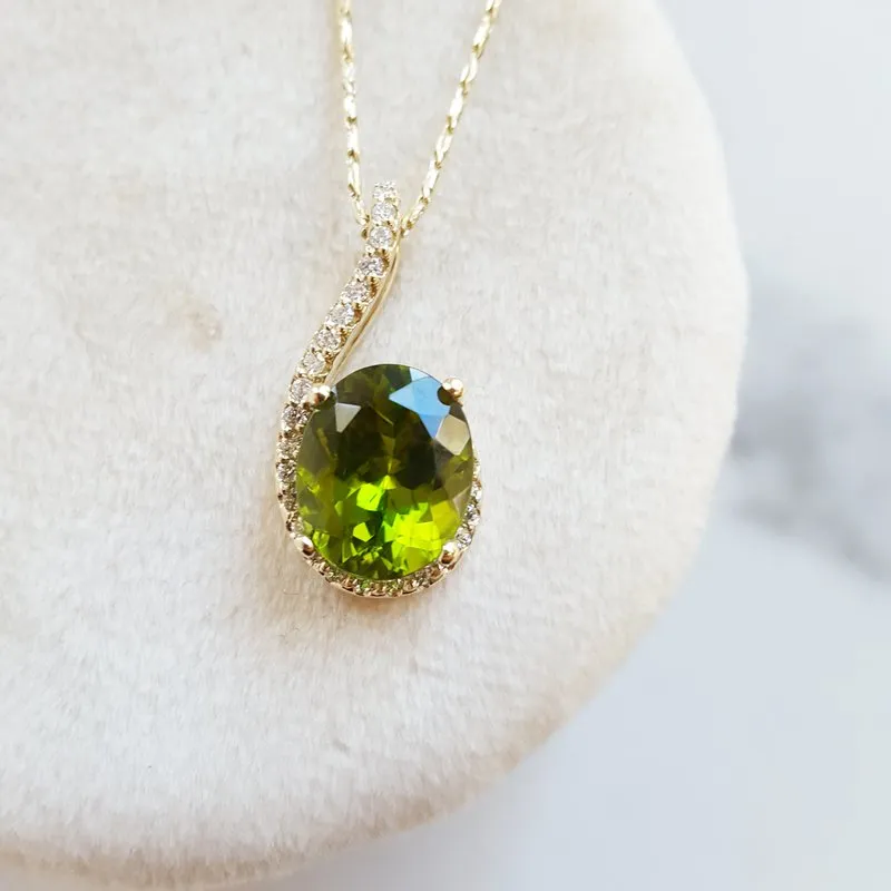 Arizona Peridot Gold Jewelry Sleek Peridot Pendant