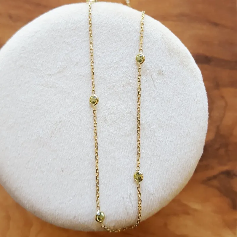 Arizona Peridot Gold Jewelry Stationed Adjustable Peridot Necklace