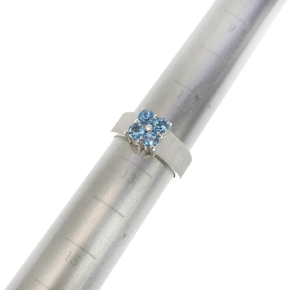 Authentic Pt900 Platinum Aquamarine Ring Size 12.5