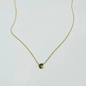 bezel set peridot necklace