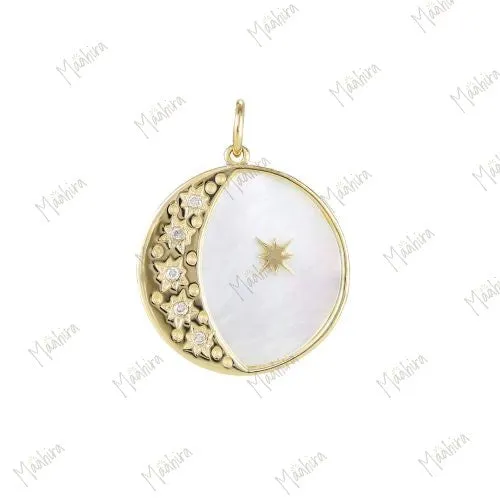 Black Onyx Moon & Star Pendant