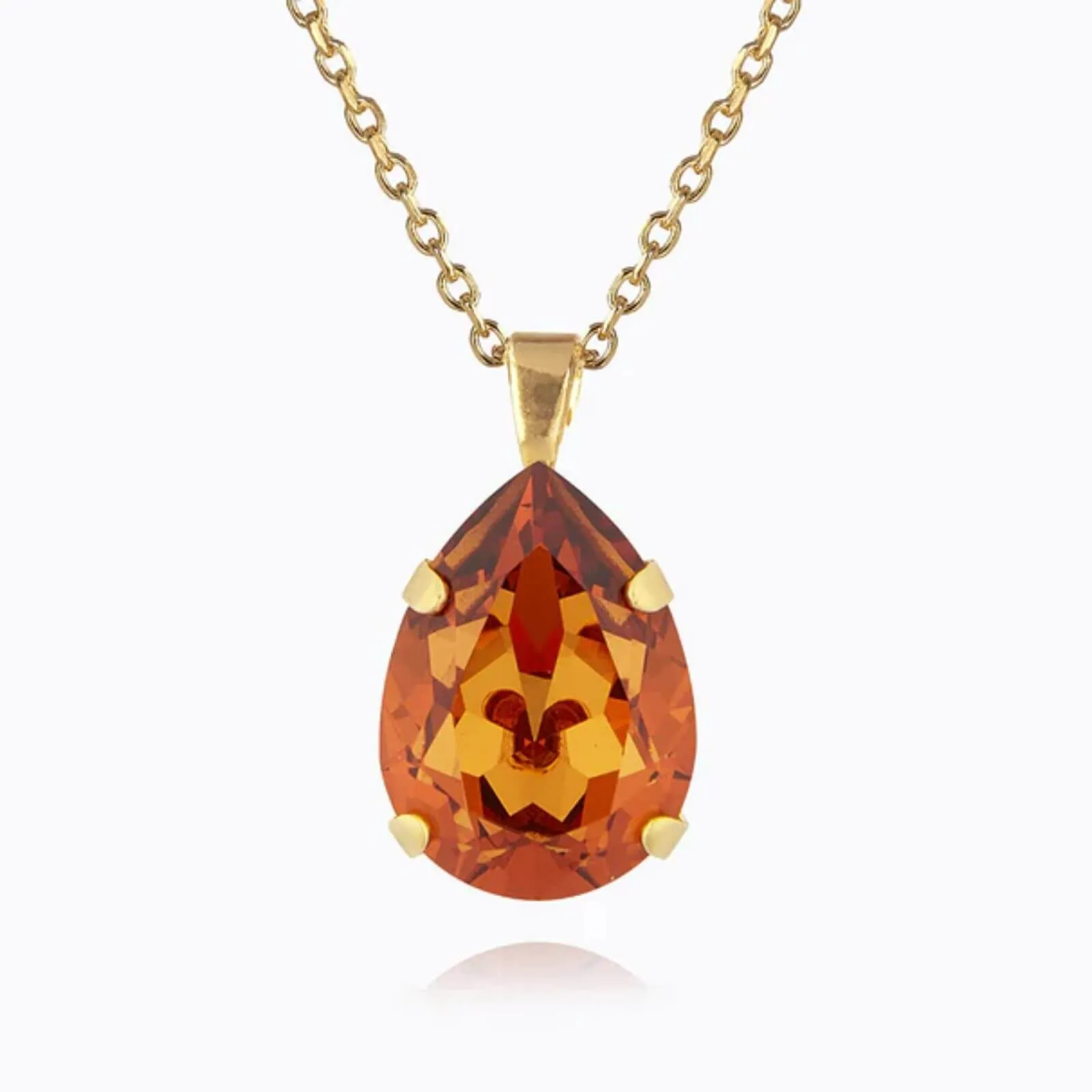 Caroline Svedbom Gold Classic Drop Necklace - Light Amber