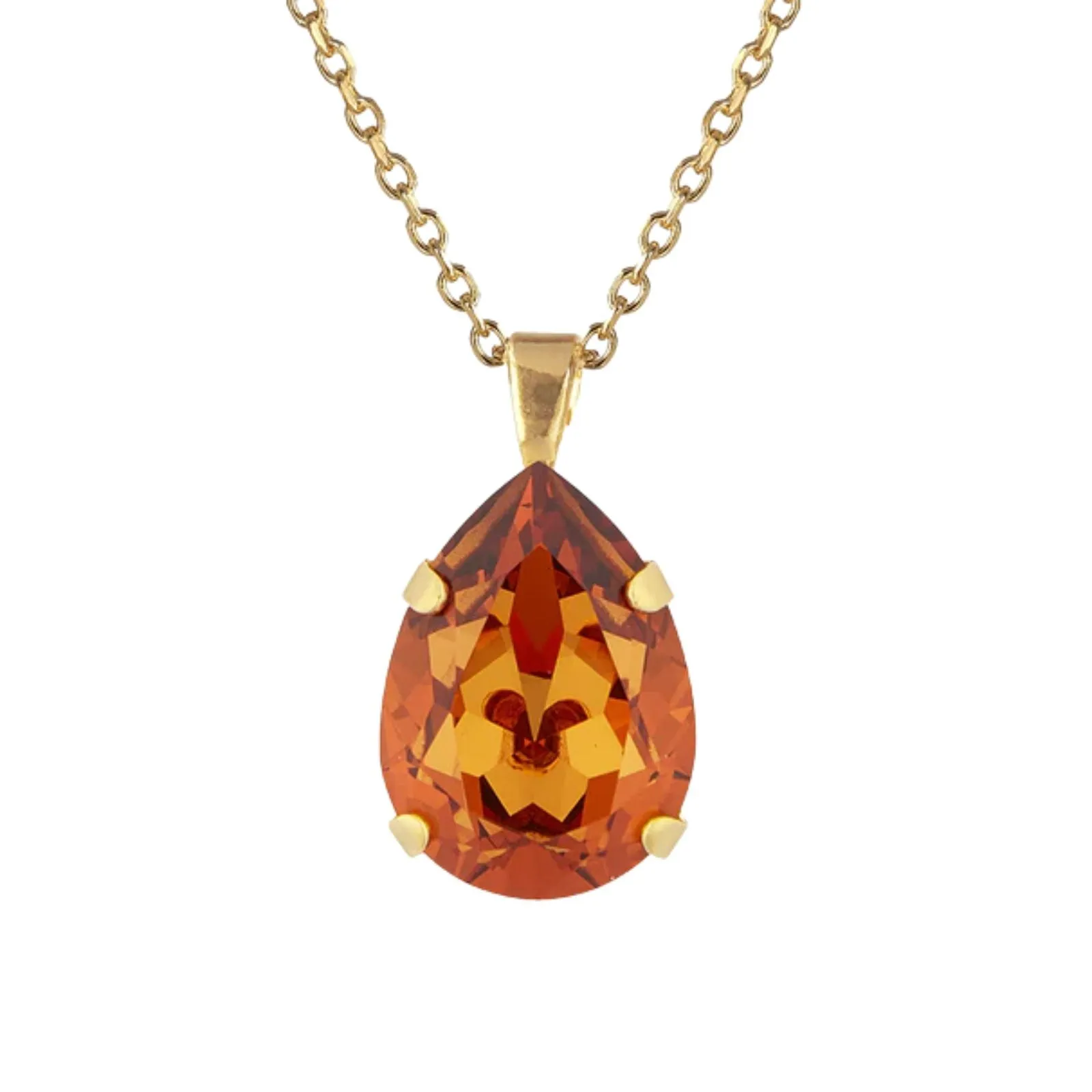 Caroline Svedbom Gold Classic Drop Necklace - Light Amber