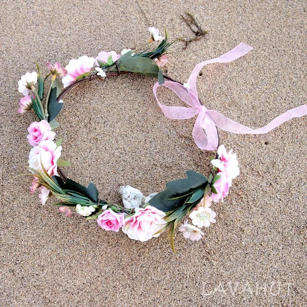 Dainty Pink Flower Crown
