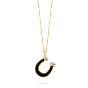 Diamond and Gemstone Horseshoe Necklace