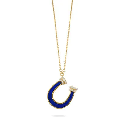 Diamond and Gemstone Horseshoe Necklace
