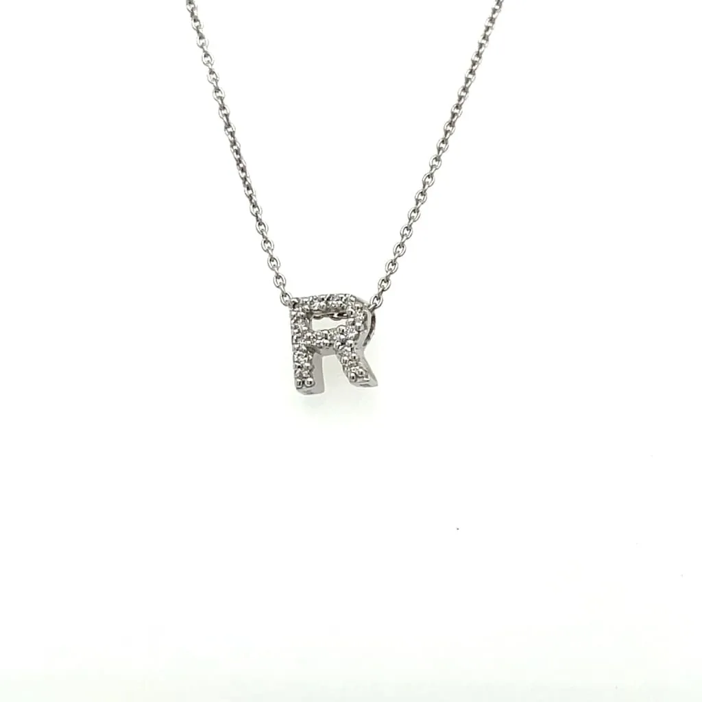 Diamond Letter R Necklace at Regard Jewelry in Austin, Texas