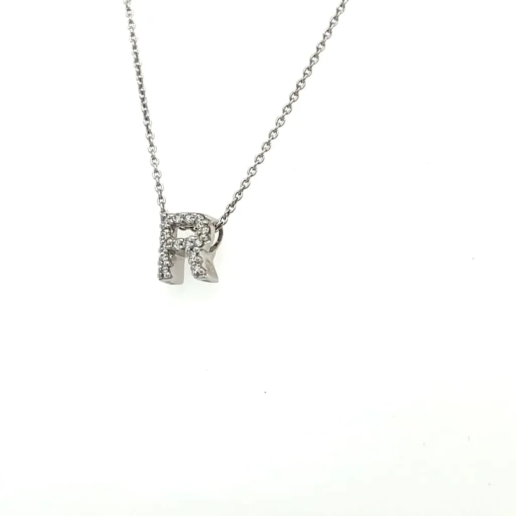 Diamond Letter R Necklace at Regard Jewelry in Austin, Texas